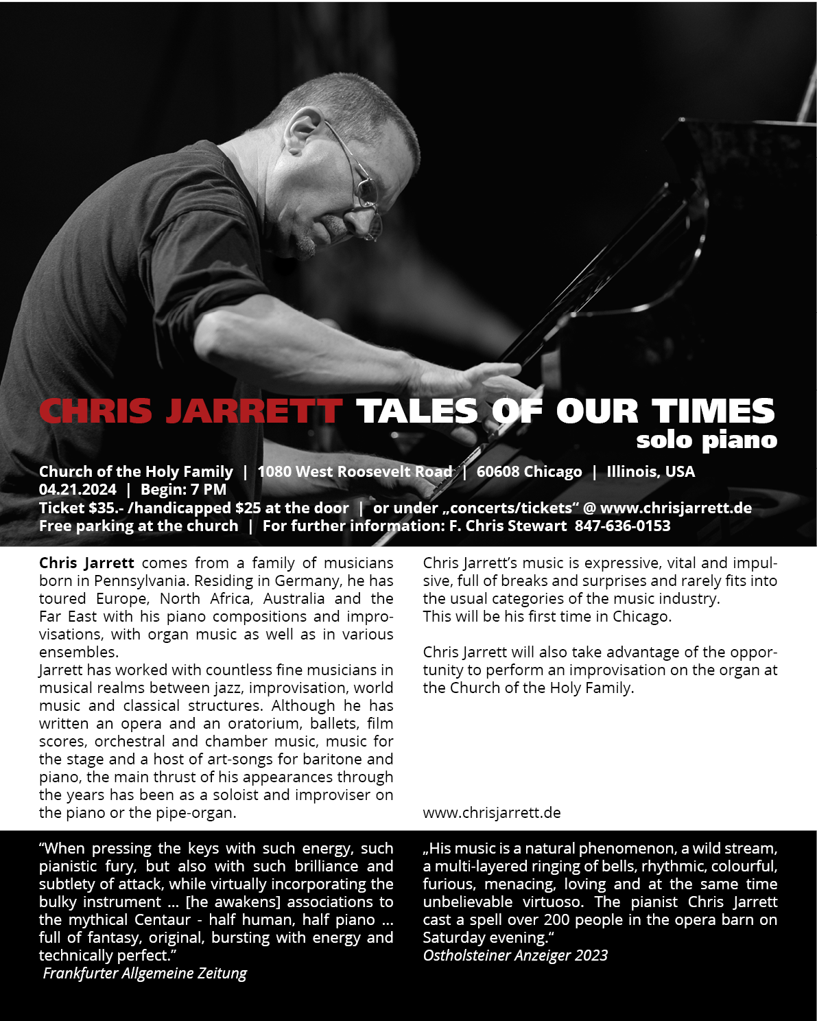 Chris Jarrett – solo piano – Tales of our Times
