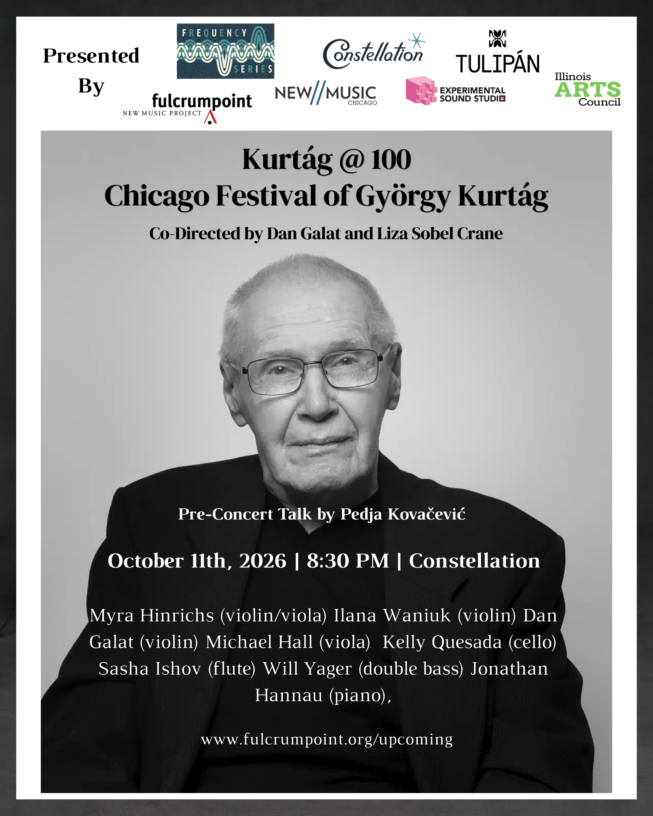Kurtág@100: Chicago Festival of György Kurtág